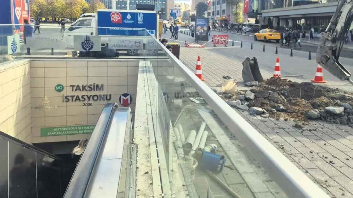 İSKİ kazısında boru delindi Taksim Metrosu’nu su bastı